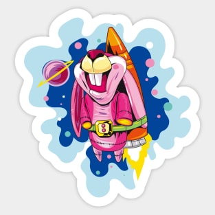 Astronaut Rabbit Outer Space Sticker